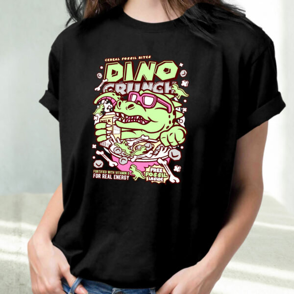 Dino Crunch Funny Graphic T Shirt