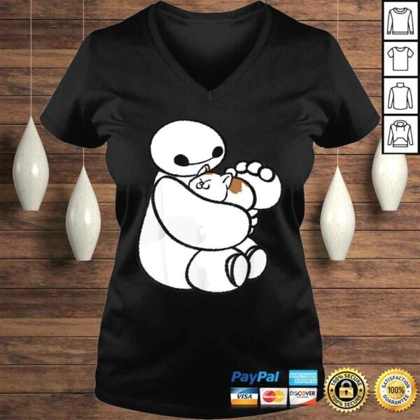 Disney Big Hero 6 Baymax Cat Cute PortraiV-Neck T-Shirt