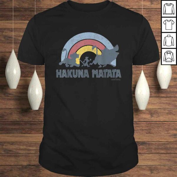 Disney The Lion King Hakuna Matata Distressed Rainbow Logo TShirt Gift