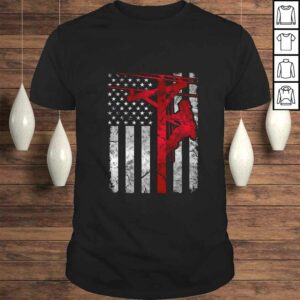 Distressed USA Patriotic Thin Red Line Lineman American Flag Pullover Hoodie Distressed USA Patriotic Thin Red Line Lineman American Flag Pullover Hoodie