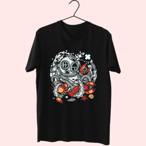 Diver Octopus Funny Graphic T Shirt Diver Octopus Funny Graphic T Shirt
