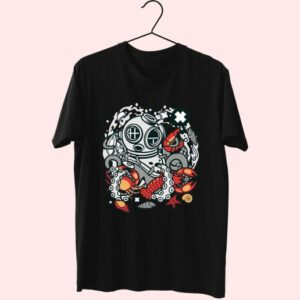 Diver Octopus Funny Graphic T Shirt 3 Diver Octopus Funny Graphic T Shirt 4