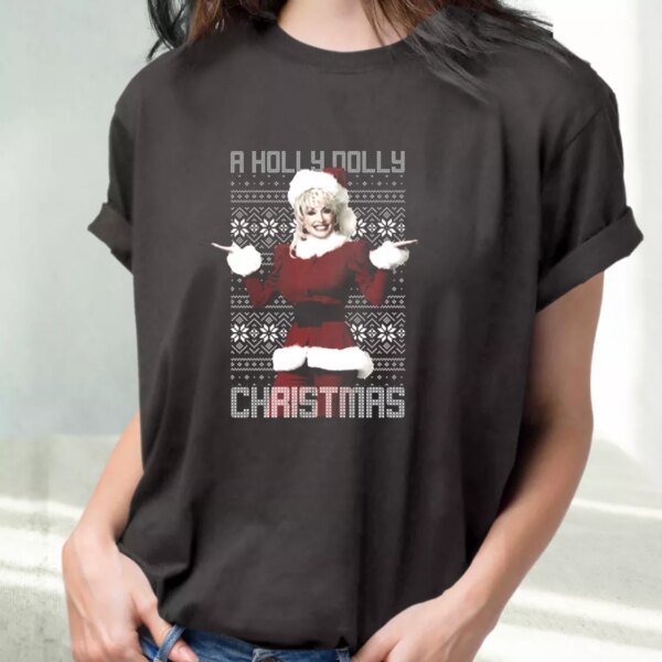 Dolly Parton Holly Dolly Christmas T Shirt Xmas Design