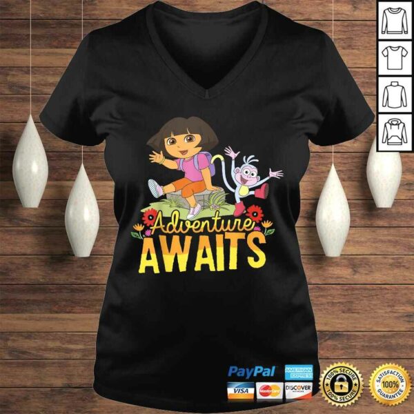 Dora The Explorer Adventure Awaits Dora and Boots PortraiV-Neck T-Shirt