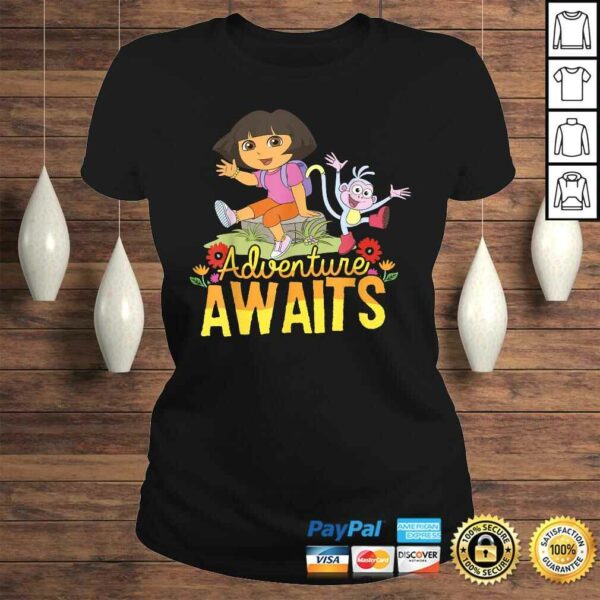 Dora The Explorer Adventure Awaits Dora and Boots PortraiV-Neck T-Shirt