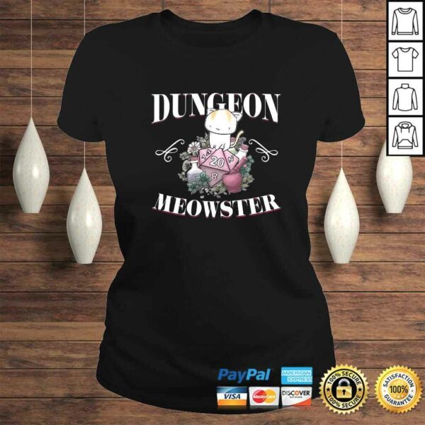 Dungeon Meowster Funny DnD Gamer Cat Lover D20 V-Neck T-Shirt