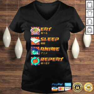 Eat Sleep Anime Repeat Cute Anime Obsessed V-Neck T-Shirt