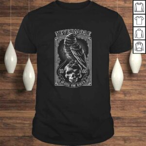 Edgar Allen Poe The Raven Nevermore Distressed TShirt 1