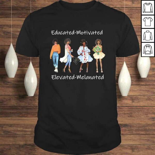 Educated Motivated Black Queen Melanin African American Tee Shirt