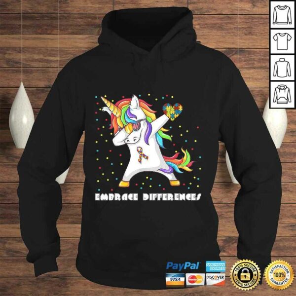 Embrace Differences Dabbing Unicorn Shirt Autism Awareness