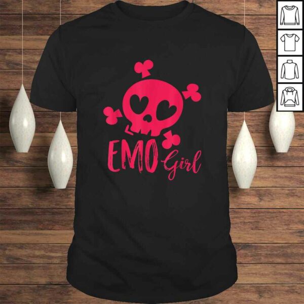 Emo Girl Pink Skull Emo Goth Music Teens Emotional Shirt