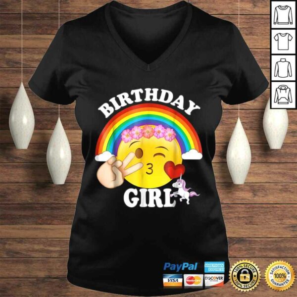 Emoji Birthday Shirt For Girls Unicorn Rainbow Heart Kiss