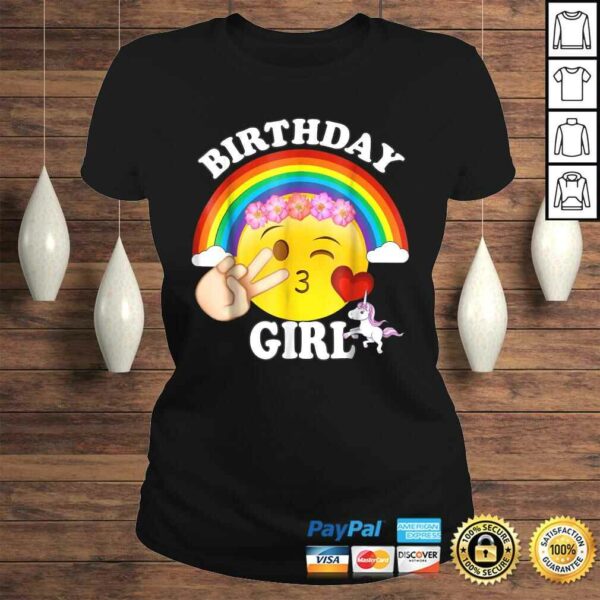 Emoji Birthday Shirt For Girls Unicorn Rainbow Heart Kiss