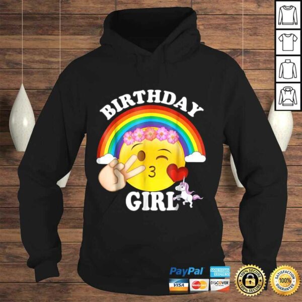 Emoji Birthday Shirt For Girls Unicorn Rainbow Heart Kiss