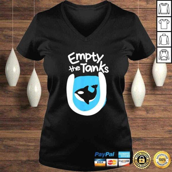 Empty The Tanks Killer Whale Orca Preservation V-Neck T-Shirt