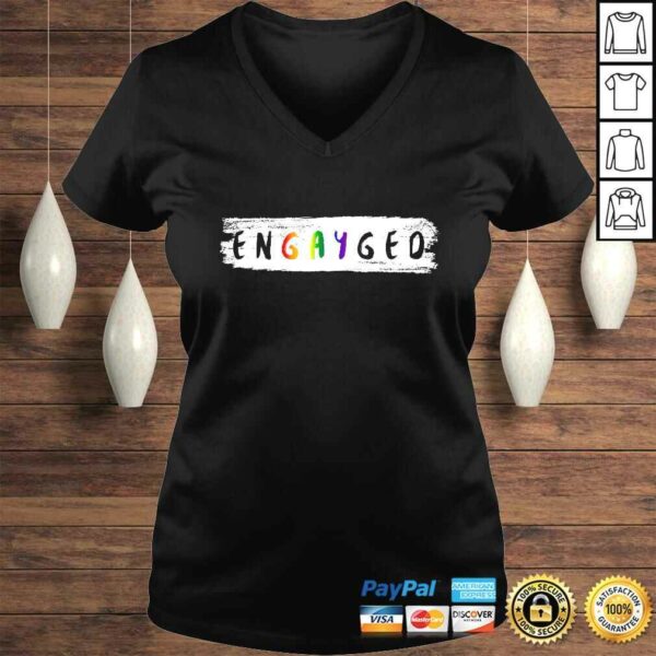 Engayged Lesbian and Gay LGBT Pride EngagemenV-Neck T-Shirt