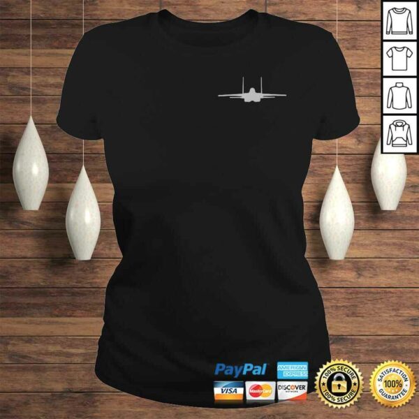 F-15 Eagle Fighter Jet Aircraft Silhouette and Tri-View V-Neck T-Shirt