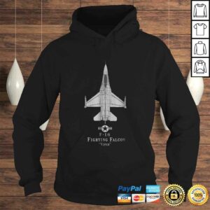 F 16 Fighting Falcon Tech Drawing Military Airplane TShirt 4
