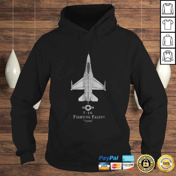 F-16 Fighting Falcon Tech Drawing Military Airplane TShirt