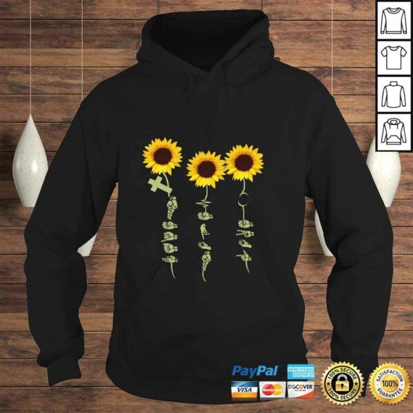 Faith Hope Love Sunflower Shirt Gift For Hand Sign Language Long Sleeve TShirt