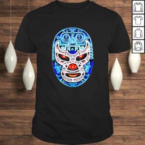 Feel-Ink Demon Blue Lucha Libre Wrestler Aztec Design Shirt Feel-Ink Demon Blue Lucha Libre Wrestler Aztec Design Shirt
