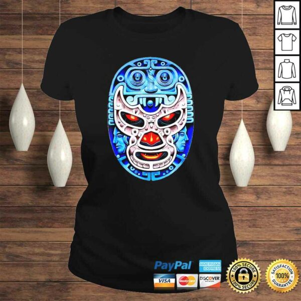 Feel-Ink Demon Blue Lucha Libre Wrestler Aztec Design Shirt