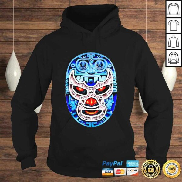 Feel-Ink Demon Blue Lucha Libre Wrestler Aztec Design Shirt