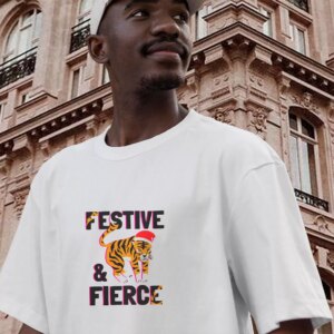 Festive And Fierce Funny Christmas T Shirt 2 Festive And Fierce Funny Christmas T Shirt 3