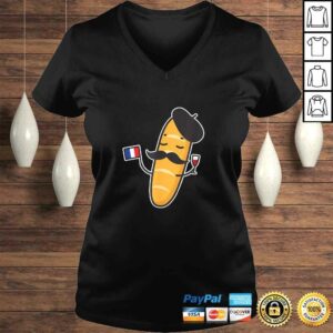 French Baguette Holding A French Flag And Wine Glass Tee Shirt