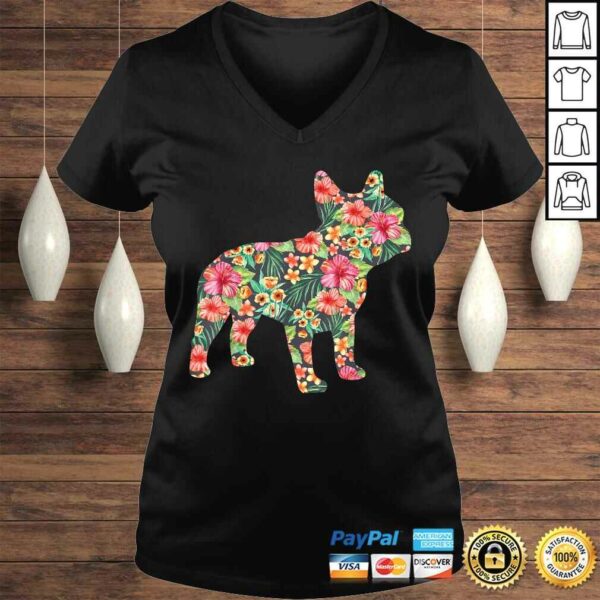 French Bulldog Flower Shirt Floral Frenchie Dog Silhouette