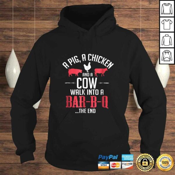 Funny A Pig A Chicken And A Cow Funny BBQ Joke TShirt