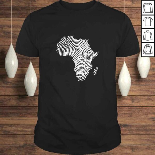 Funny Africa DNA Fingerprint – Africa Map Thumbprint Black Pride TShirt