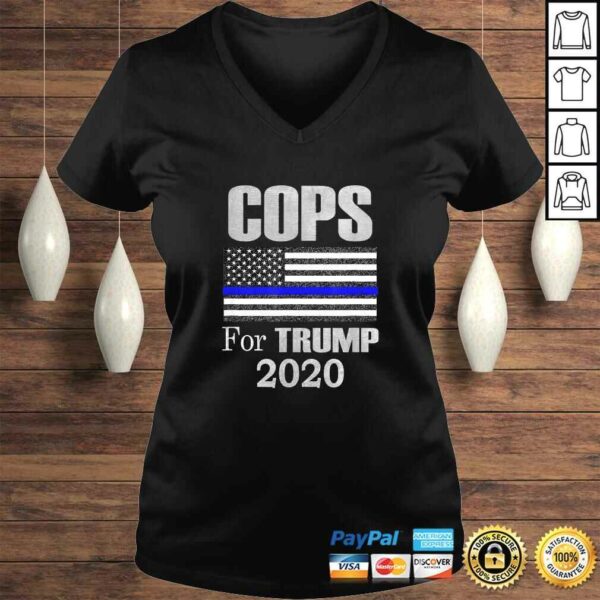 Funny Blue Line Supporters Police USA Flag – Cops For Trump 2020 Tee T-Shirt