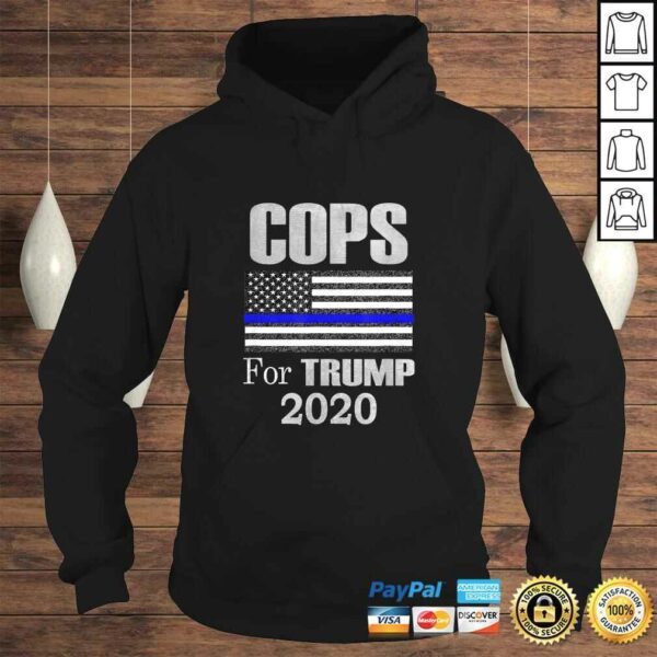 Funny Blue Line Supporters Police USA Flag – Cops For Trump 2020 Tee T-Shirt