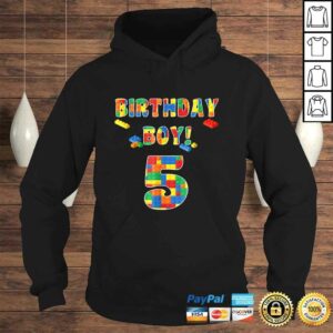 Funny Building Block Birthday Boy Turning 5 Tee T-Shirt 3 Funny Building Block Birthday Boy Turning 5 Tee T Shirt 4