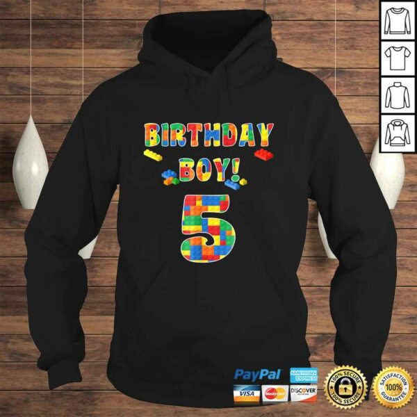 Funny Building Block Birthday Boy Turning 5 Tee T-Shirt