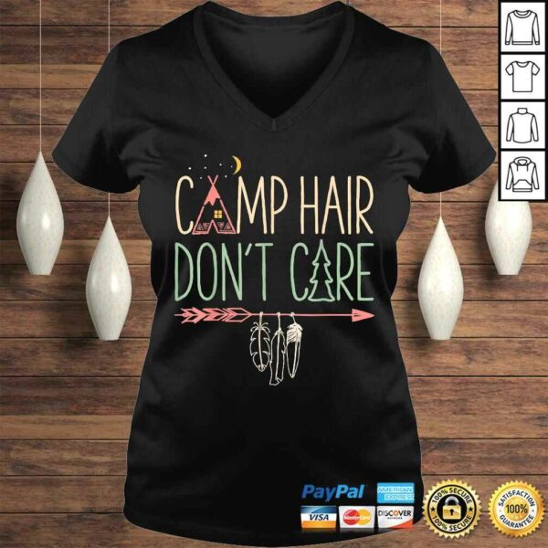 Funny Camp Hair Don’t Care Shirt Camping Camper Women Girls Kids Gift TShirt