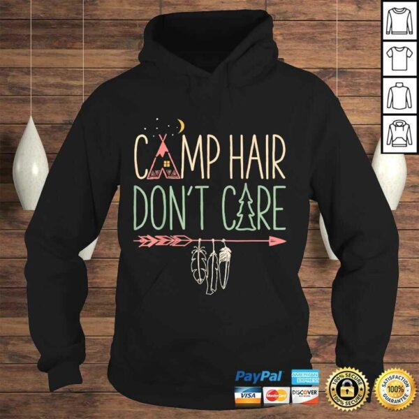 Funny Camp Hair Don’t Care Shirt Camping Camper Women Girls Kids Gift TShirt