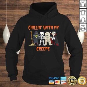 Funny Chillin With My Creeps Vampire Halloween Skeleton Witch TShirt 3 Funny Chillin With My Creeps Vampire Halloween Skeleton Witch TShirt 4