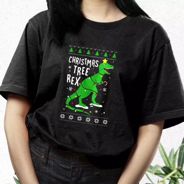 Funny Christmas Tree Rex T Rex T Shirt Xmas Design