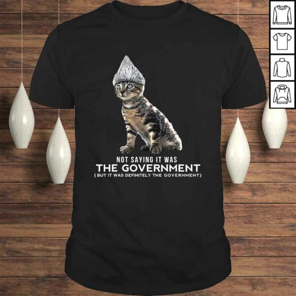 Funny Conspiracy Cat Tin Foil Hat GovernmenShirt Gift Men