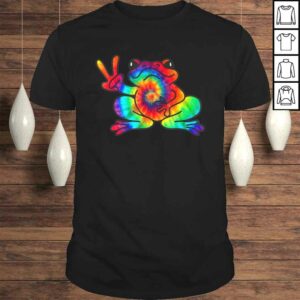 Funny Cool Peace Frog Tie Dye V-Neck T-Shirt Funny Cool Peace Frog Tie Dye V-Neck T-Shirt