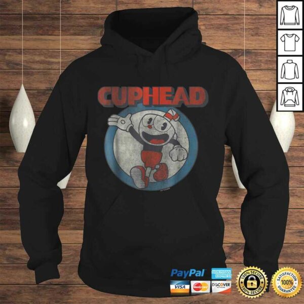 Funny Cuphead Waving Circle Portrait Vintage Graphic TShirt