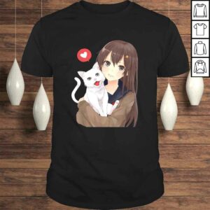 Funny Cute Anime Girl and Kitty CaTee Shirt Funny Cute Anime Girl and Kitty CaTee Shirt