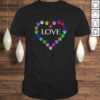 Funny Cute Colorful Heart I Love My Cat Dog Animal Paws Gift TShirt