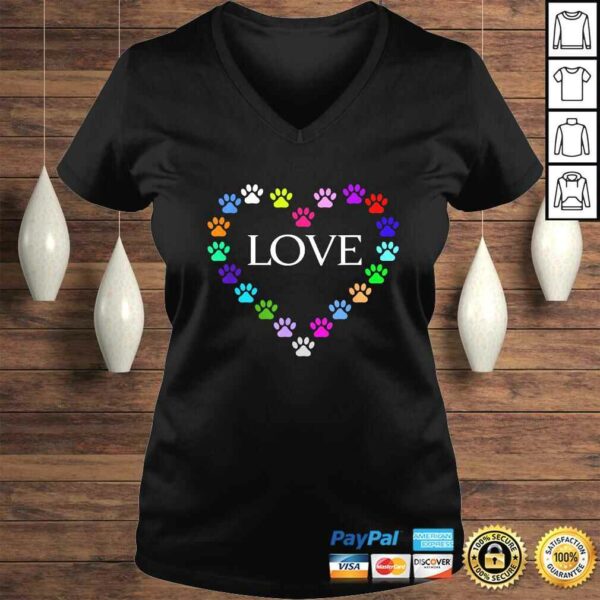 Funny Cute Colorful Heart I Love My Cat Dog Animal Paws Gift TShirt