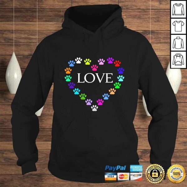 Funny Cute Colorful Heart I Love My Cat Dog Animal Paws Gift TShirt