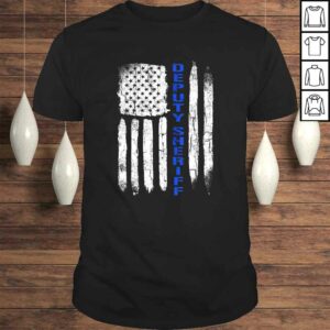 Funny Deputy Sheriff Shirts for Men Thin Blue Line American Flag Tee Shirt Funny Deputy Sheriff Shirts for Men Thin Blue Line American Flag Tee Shirt