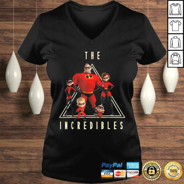 Funny Disney Pixar Incredibles Classic Family Shot Graphic V-Neck T-Shirt