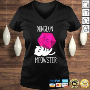 Funny Dungeon Meowster Funny Nerdy Cat D20 Dice RPG Gamer TShirt